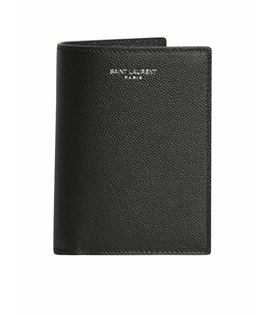 SAINT LAURENT Черный кожаный кошелек, фото 1