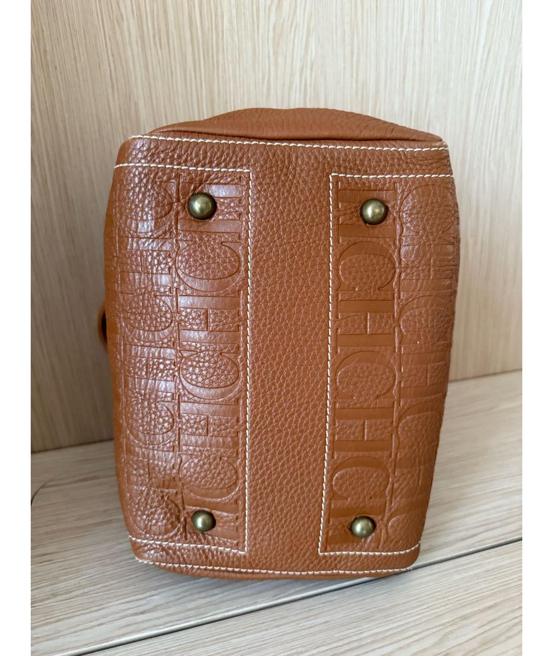 CAROLINA HERRERA Коричневая кожаная сумка с короткими ручками, фото 5