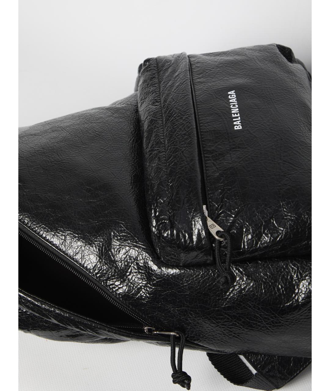 BALENCIAGA Черный кожаный рюкзак, фото 4