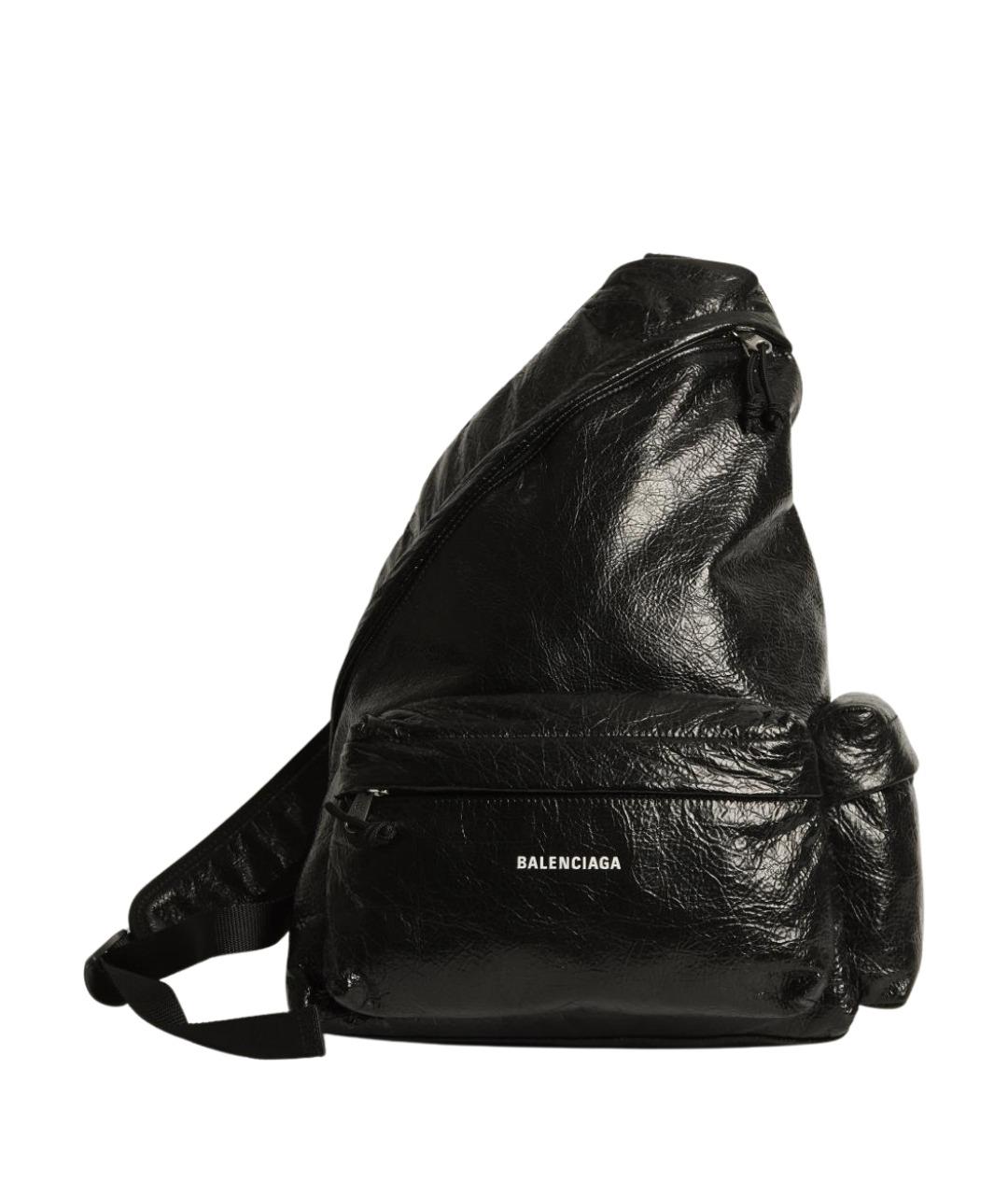 BALENCIAGA Черный кожаный рюкзак, фото 1