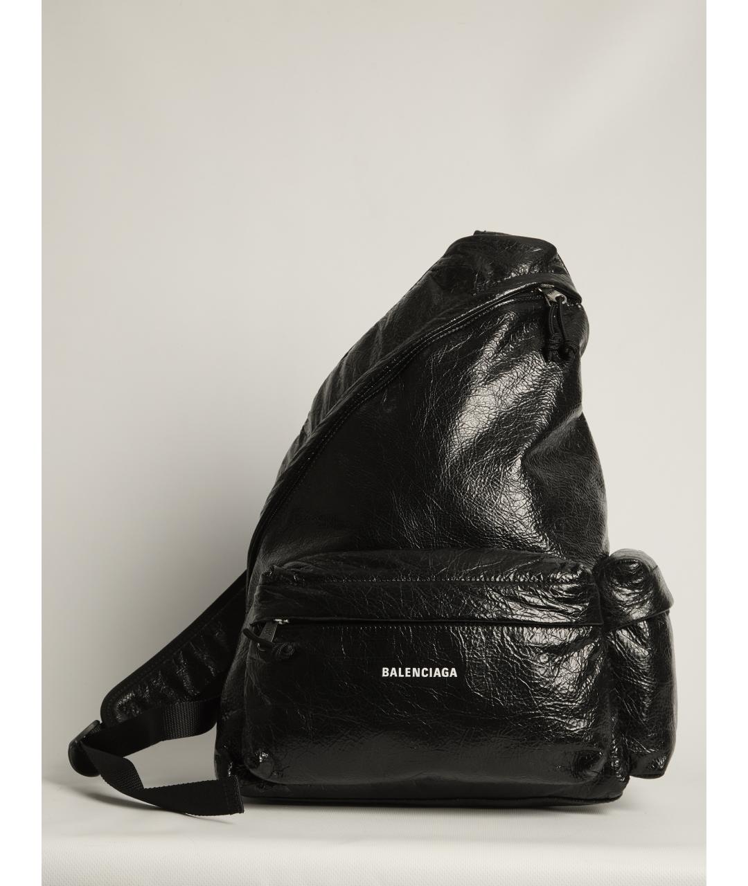 BALENCIAGA Черный кожаный рюкзак, фото 5