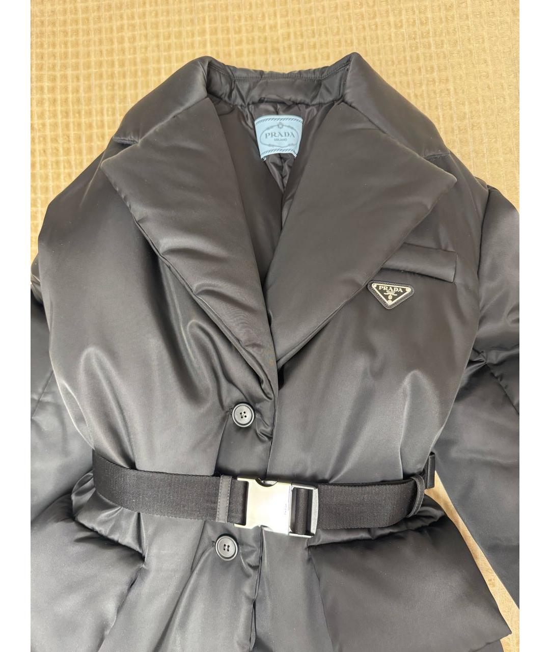 PRADA Черный полиамидовый пуховик, фото 4