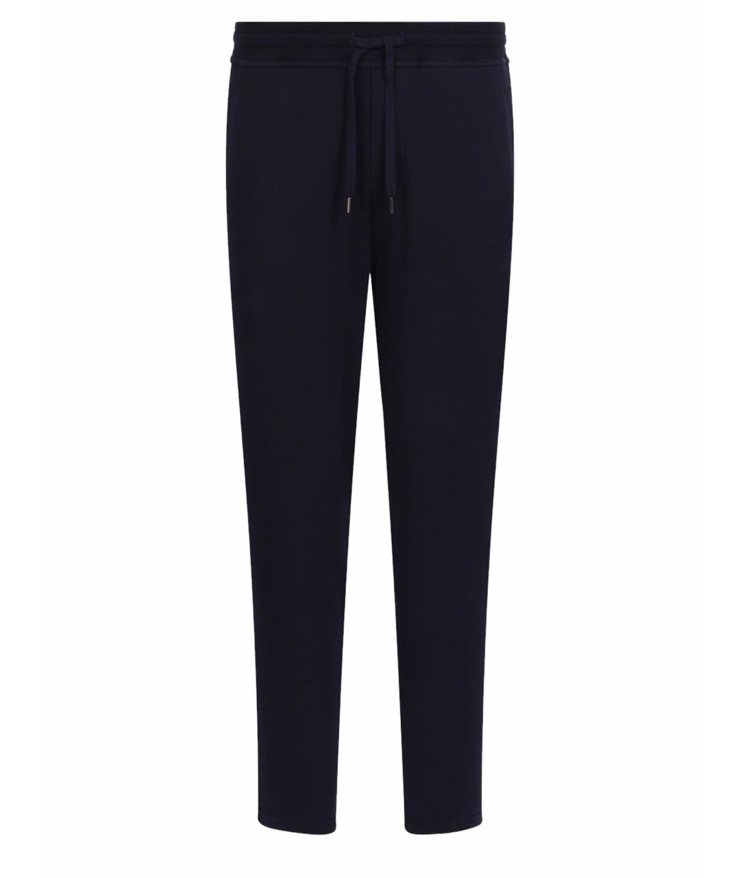 BRUNELLO CUCINELLI Темно-синие хлопковые повседневные брюки, фото 1