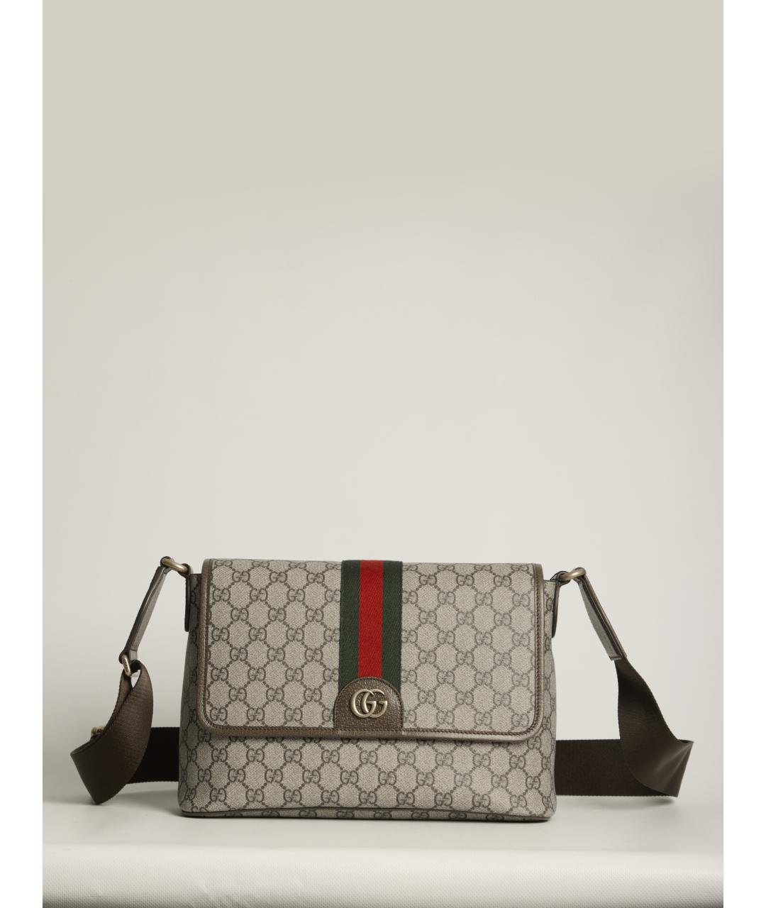 GUCCI Бежевая тканевая сумка на плечо, фото 5