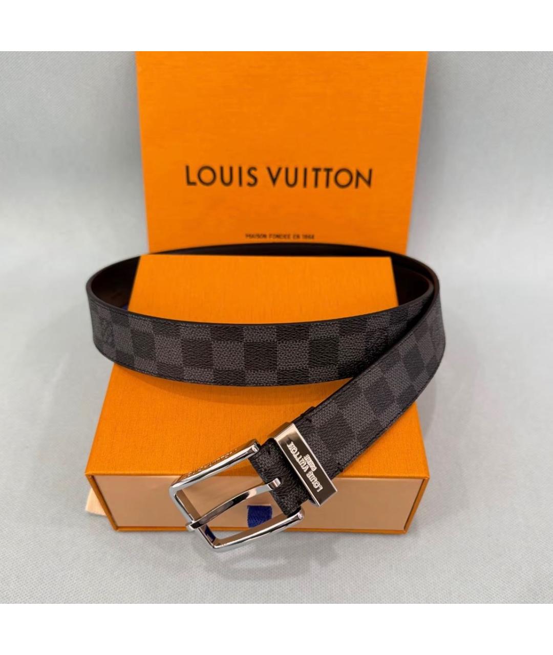 LOUIS VUITTON Черный ремень, фото 3