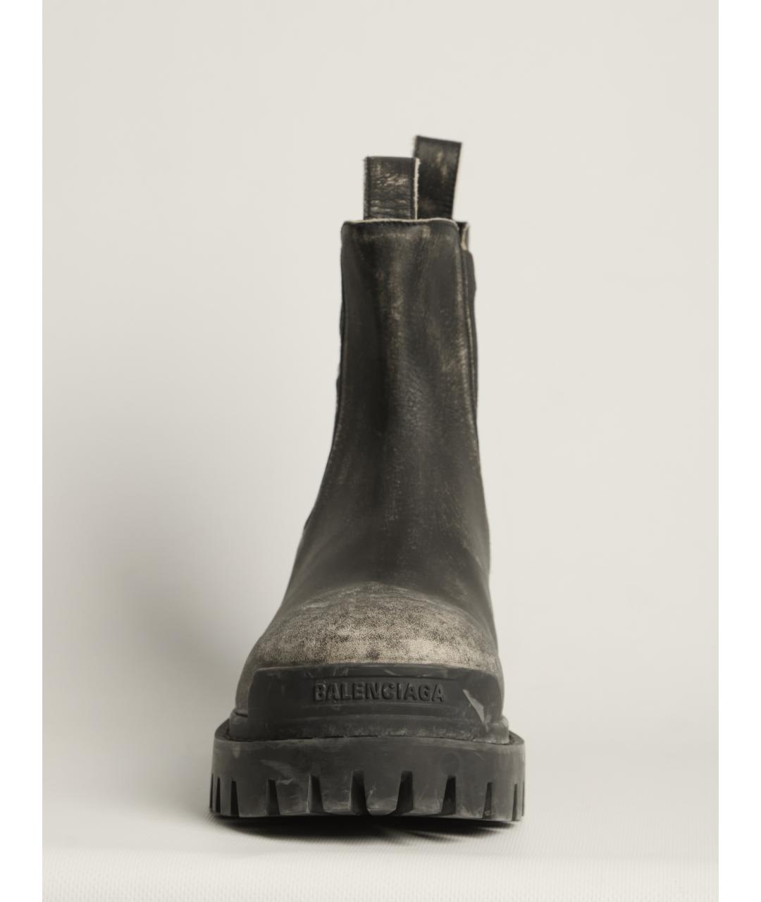 BALENCIAGA Черные кожаные высокие ботинки, фото 5