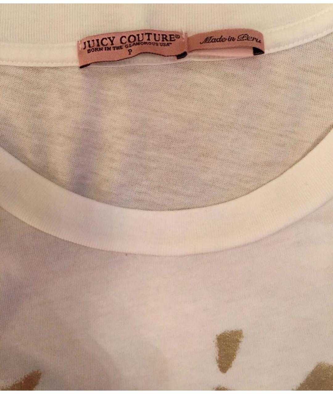 JUICY COUTURE Белая хлопковая футболка, фото 4