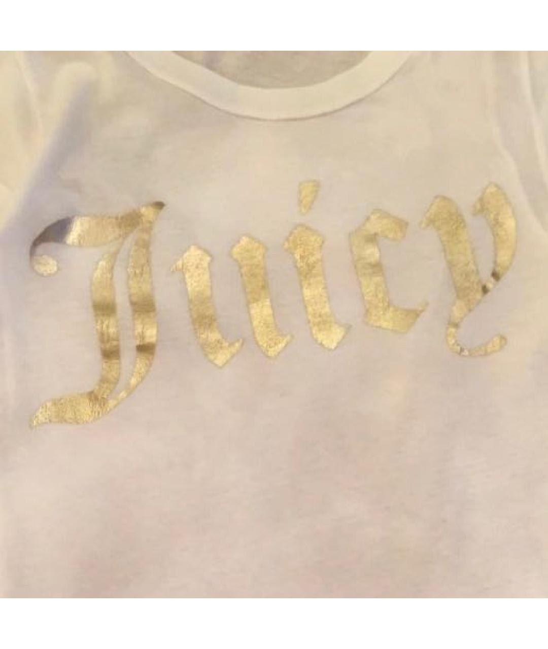 JUICY COUTURE Белая хлопковая футболка, фото 3