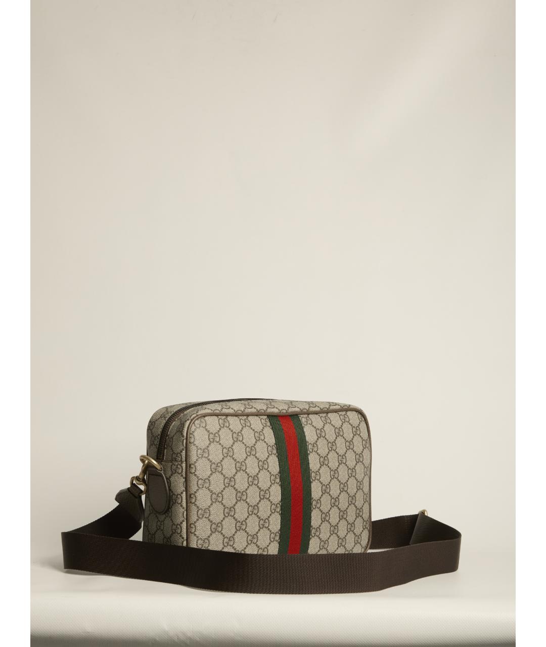 GUCCI Бежевая тканевая сумка на плечо, фото 2