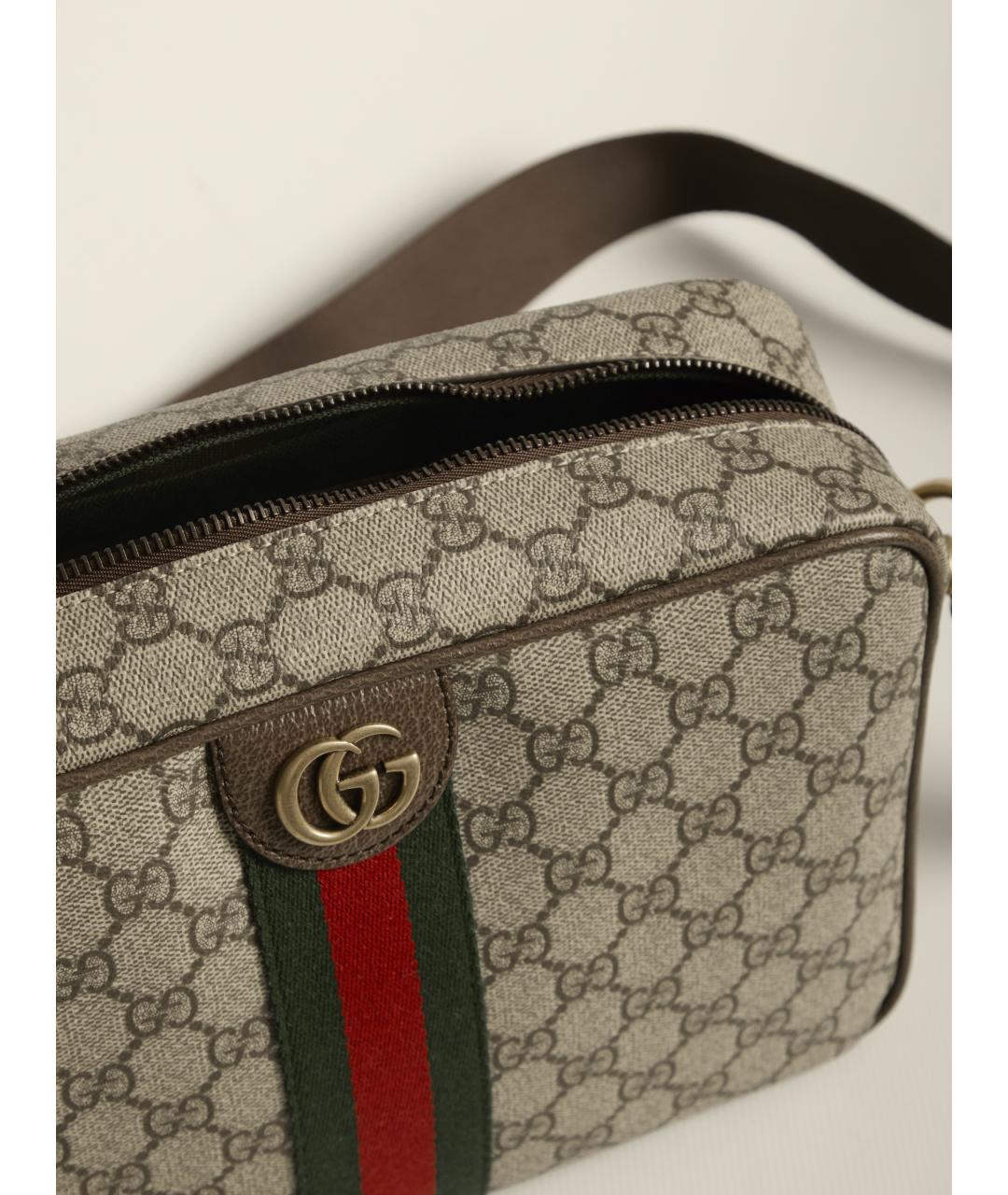 GUCCI Бежевая тканевая сумка на плечо, фото 4