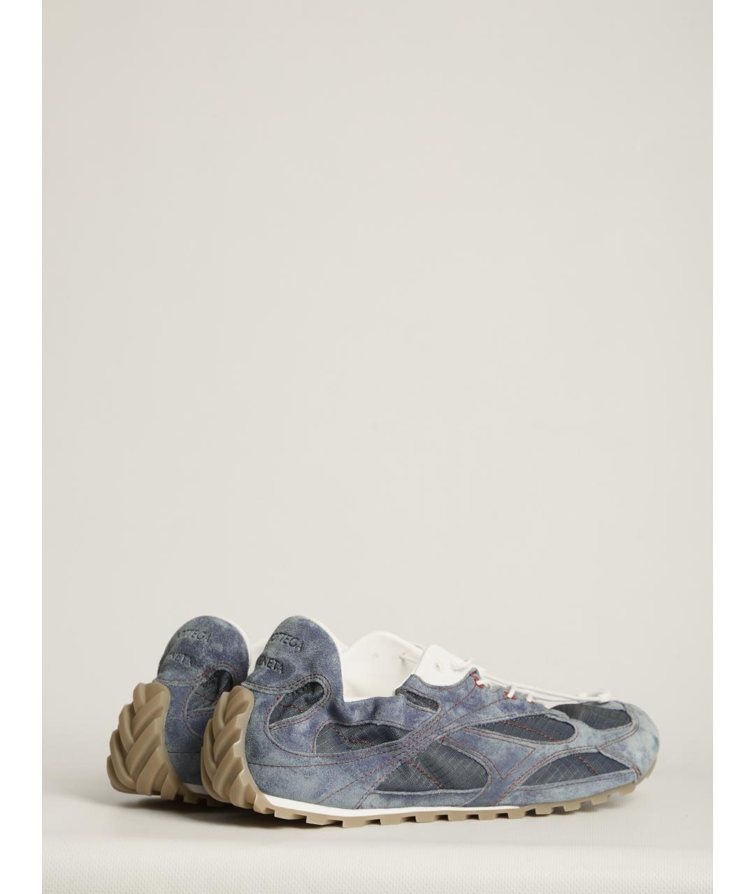 BOTTEGA VENETA Синие замшевые низкие кроссовки / кеды, фото 3