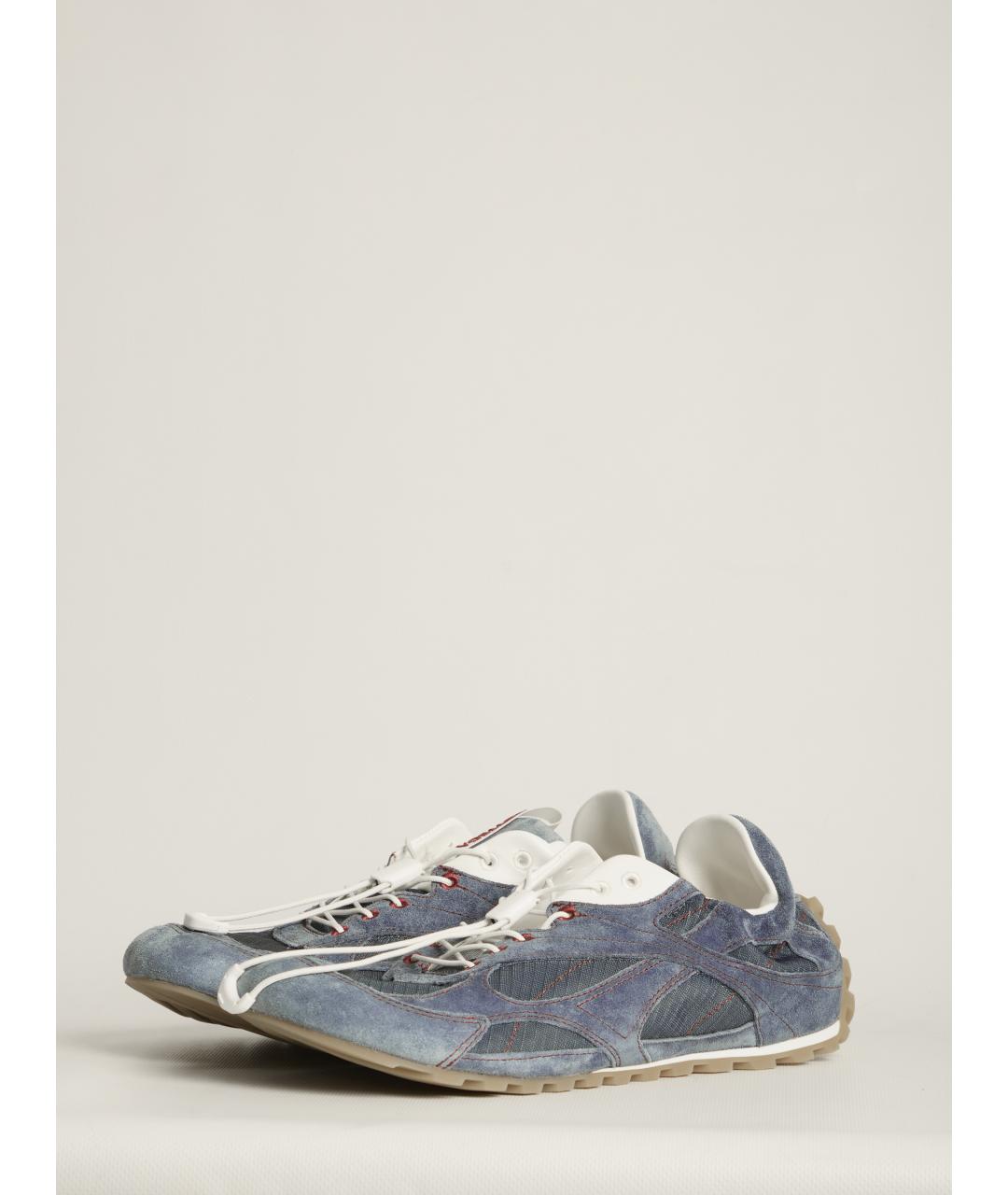 BOTTEGA VENETA Синие замшевые низкие кроссовки / кеды, фото 2