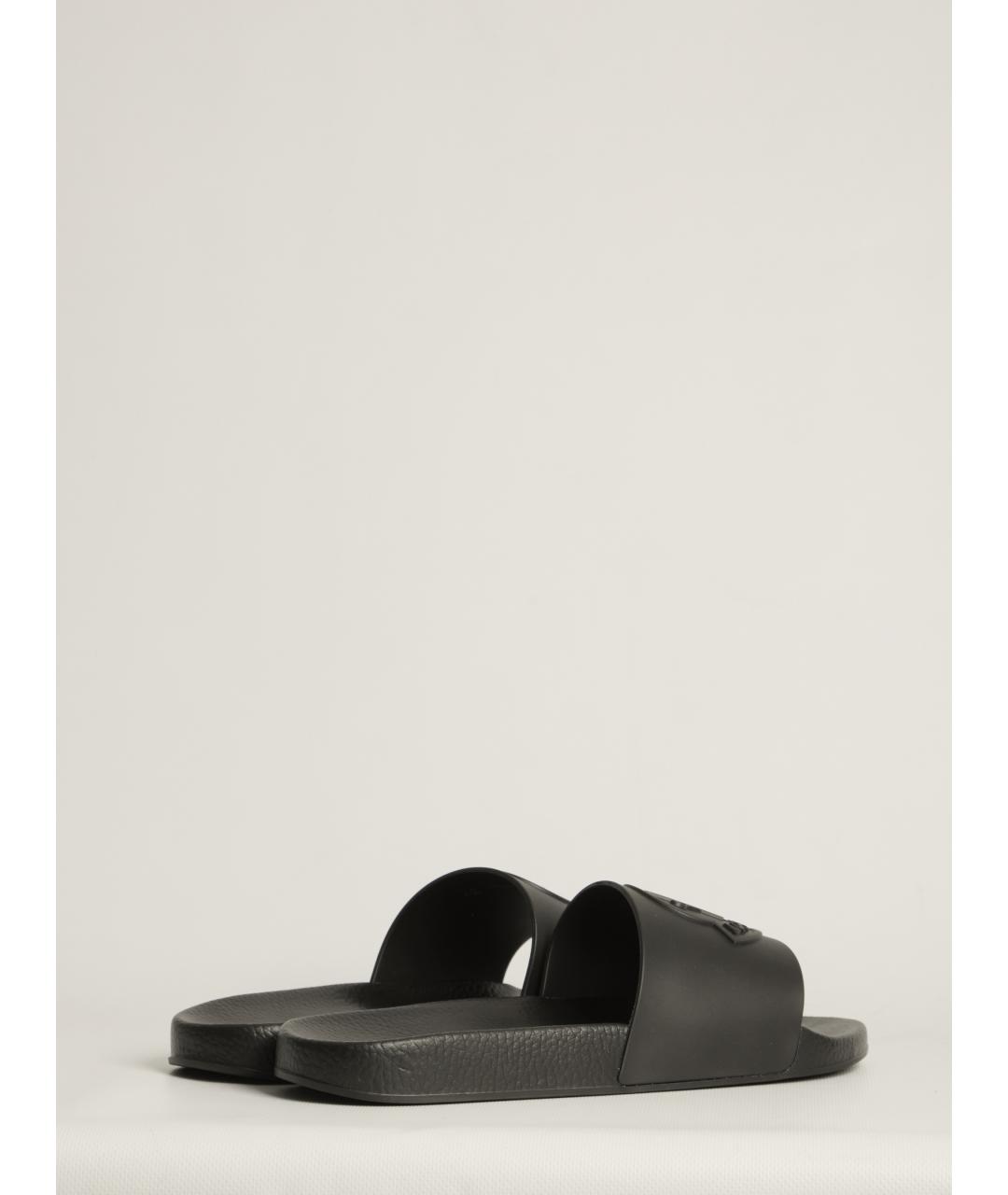 MONCLER Черные резиновые шлепанцы, фото 3