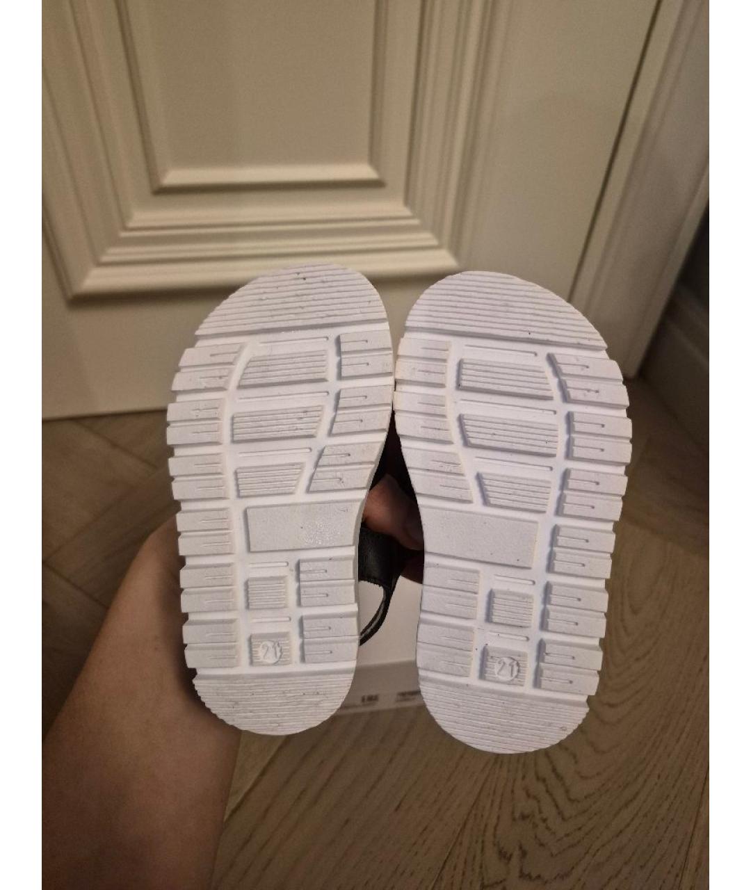 MOSCHINO Черные кожаные сандалии и шлепанцы, фото 6