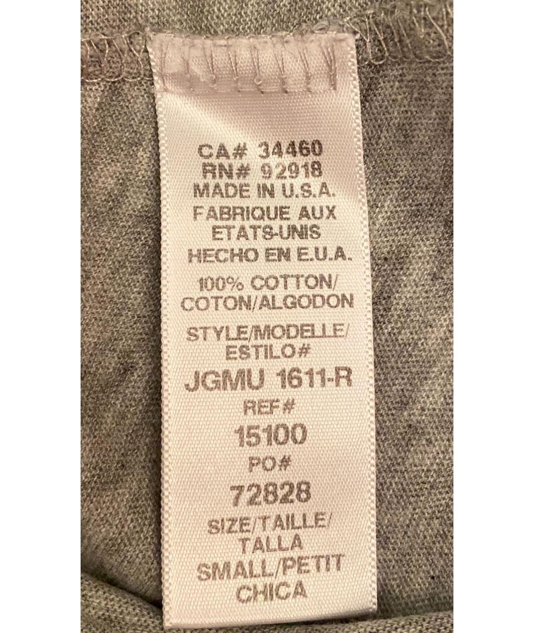 JUICY COUTURE Серая хлопковая футболка, фото 4