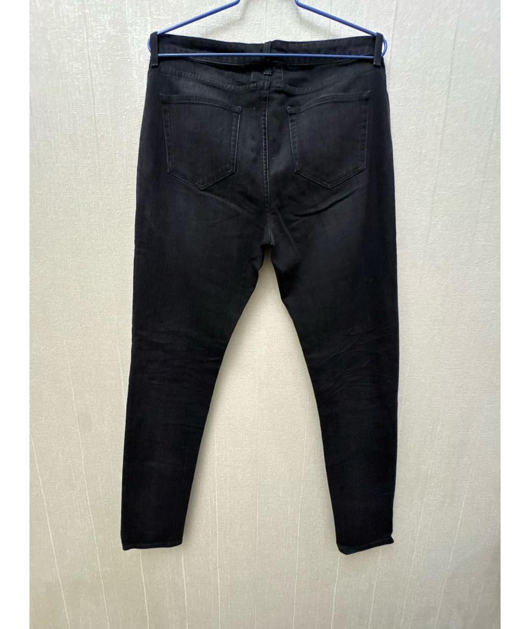 SAINT LAURENT Черные хлопко-эластановые джинсы слим, фото 2