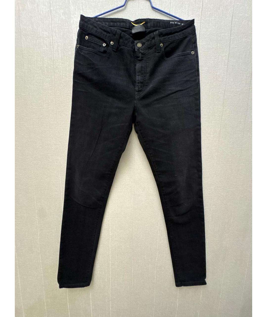 SAINT LAURENT Черные хлопко-эластановые джинсы слим, фото 5