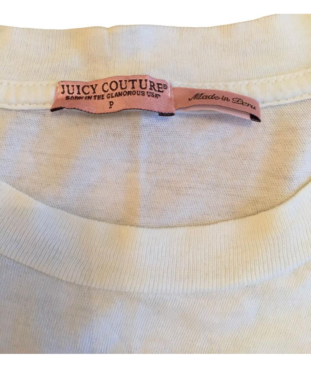 JUICY COUTURE Белая хлопковая футболка, фото 4