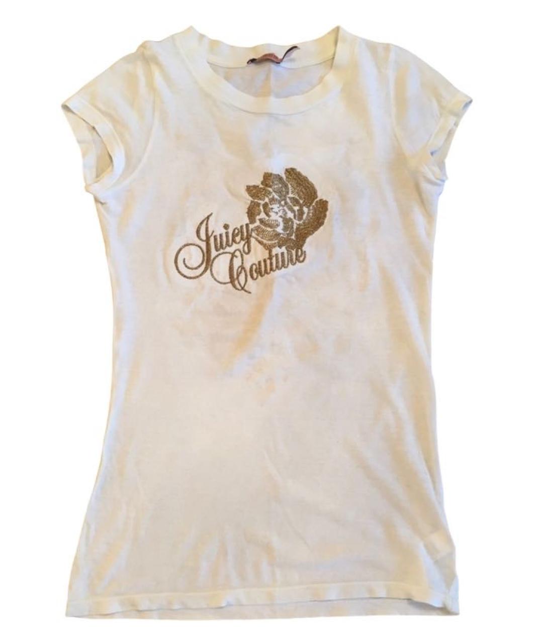 JUICY COUTURE Белая хлопковая футболка, фото 6