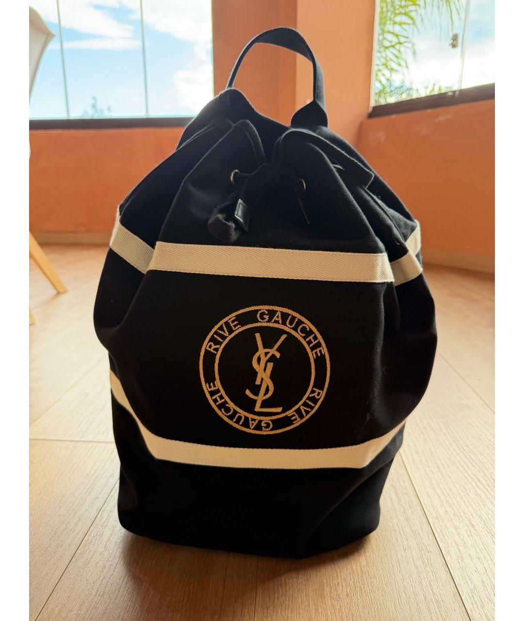 SAINT LAURENT Черный хлопковый рюкзак, фото 9