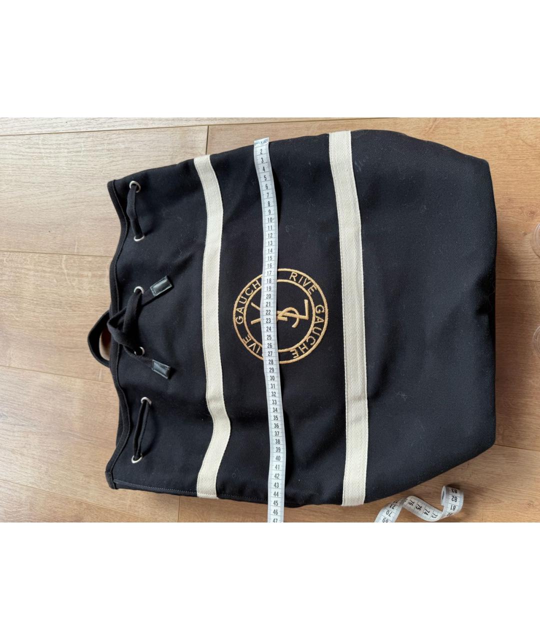 SAINT LAURENT Черный хлопковый рюкзак, фото 8