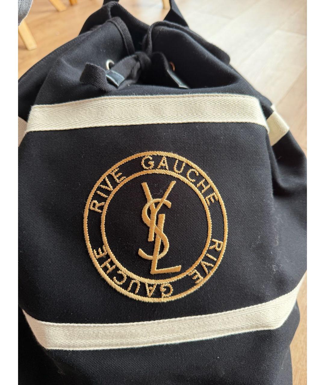 SAINT LAURENT Черный хлопковый рюкзак, фото 2