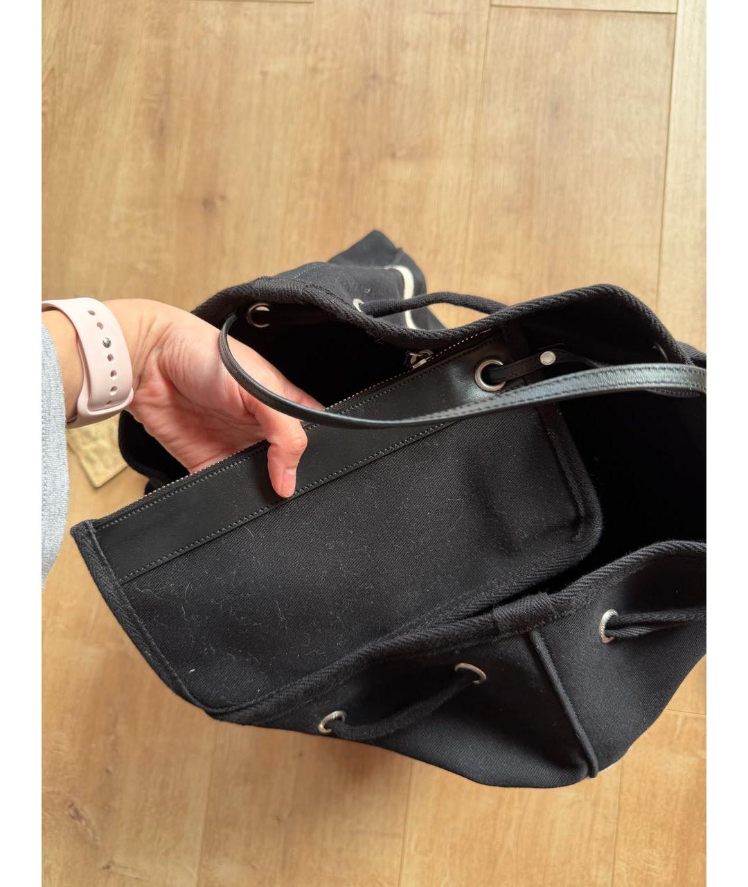 SAINT LAURENT Черный хлопковый рюкзак, фото 4