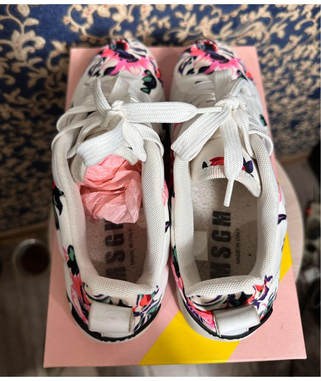 MSGM Белые текстильные кроссовки, фото 3