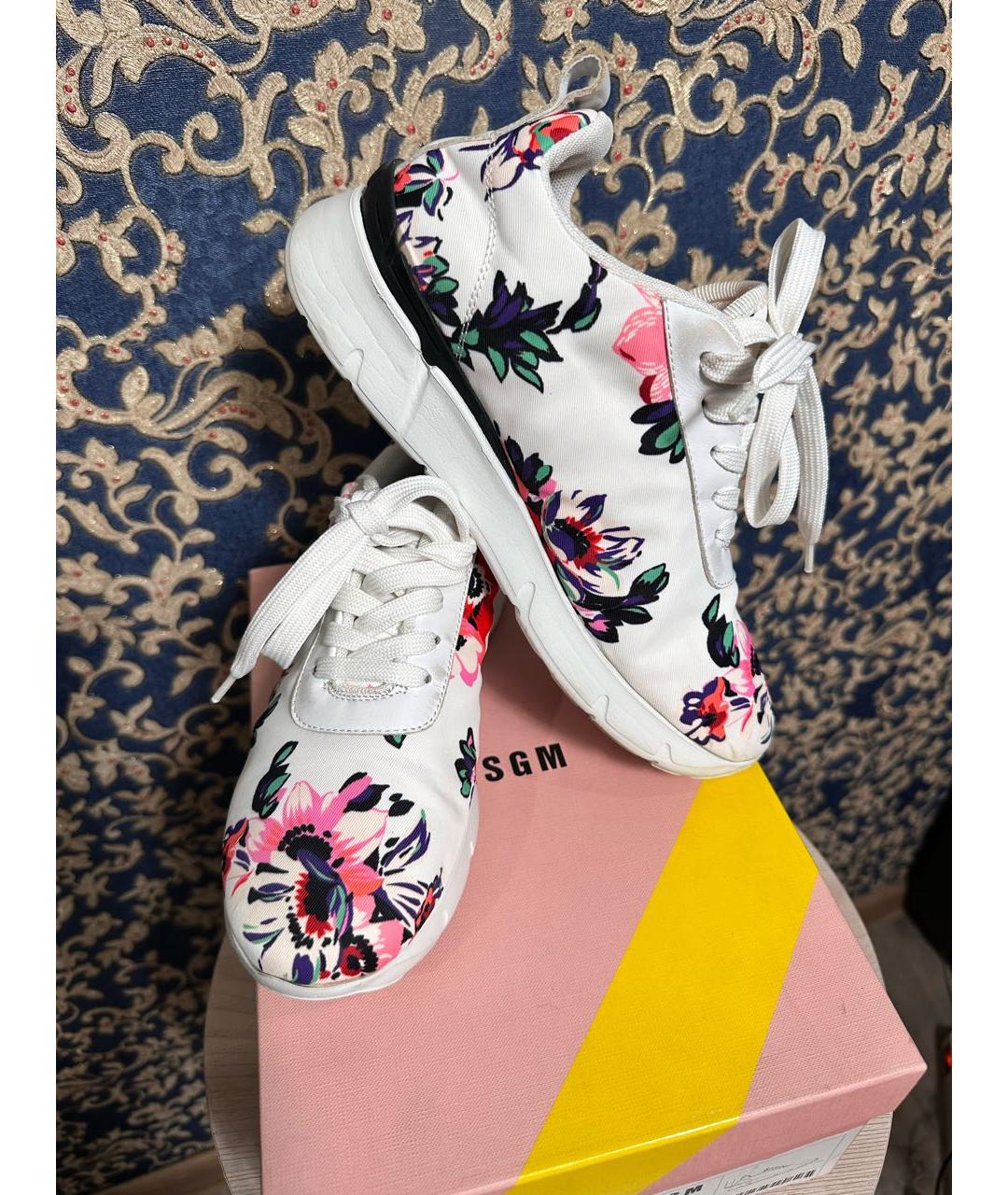 MSGM Белые текстильные кроссовки, фото 5