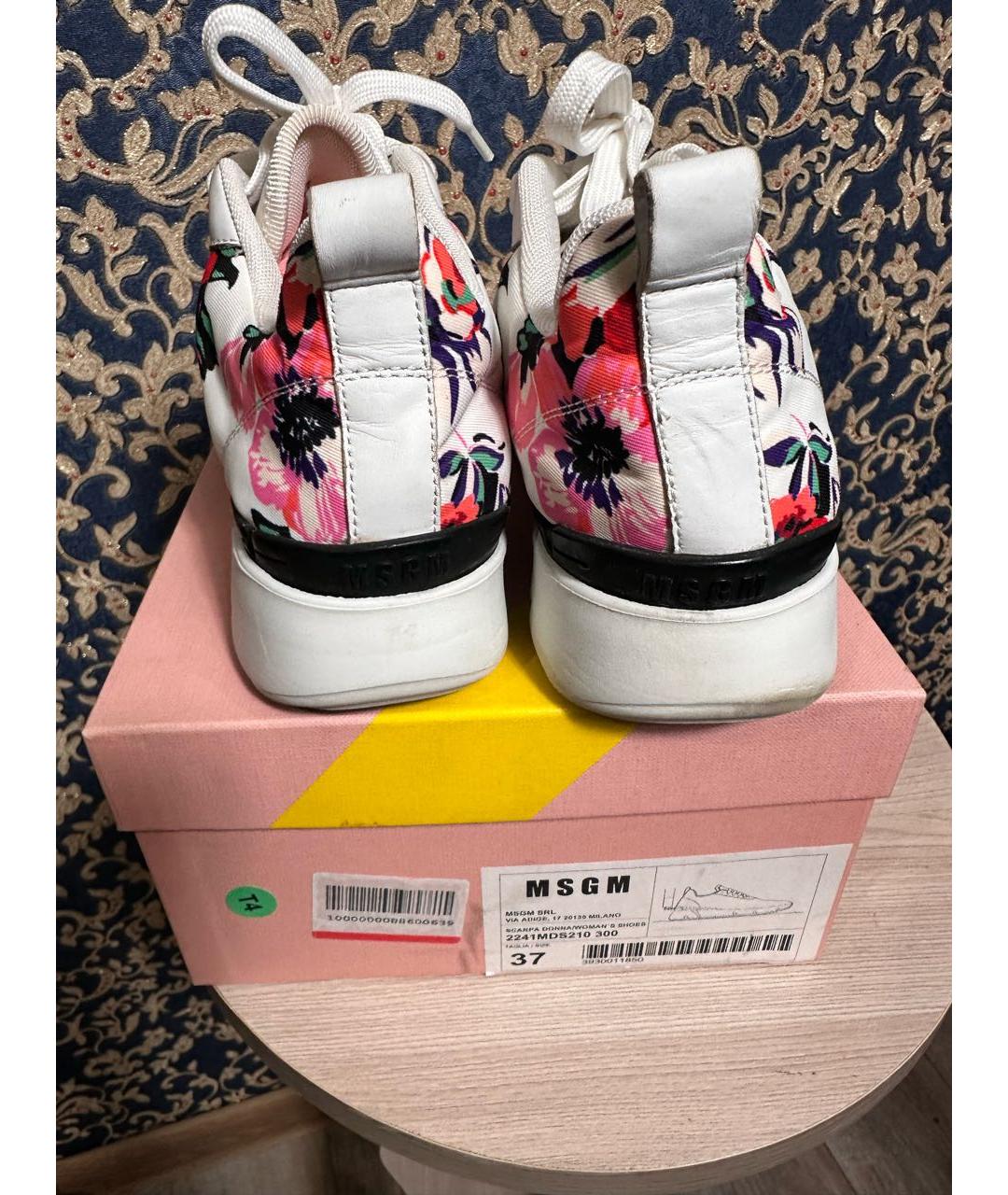 MSGM Белые текстильные кроссовки, фото 4