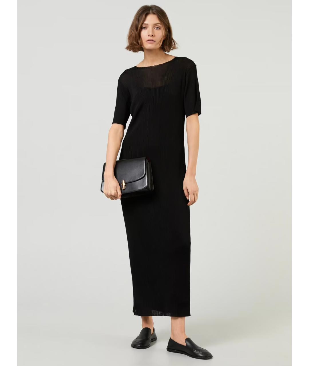 THE ROW Черное вискозное коктейльное платье, фото 3