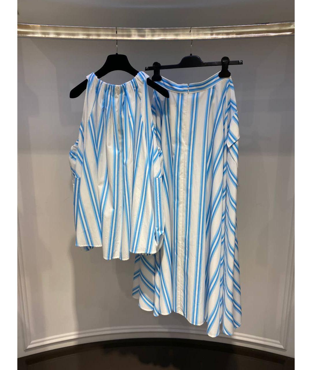 REJINA PYO Голубая хлопковая юбка макси, фото 3