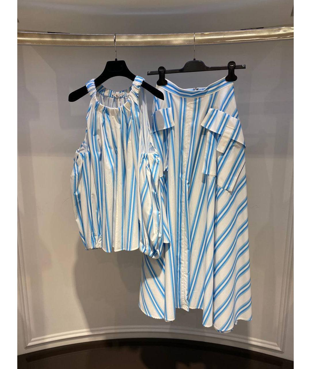 REJINA PYO Голубая хлопковая юбка макси, фото 4