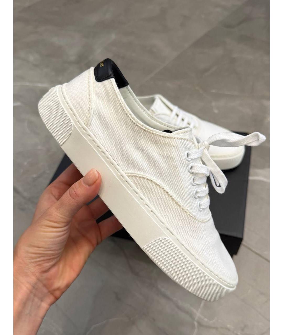 SAINT LAURENT Белые текстильные кеды, фото 5