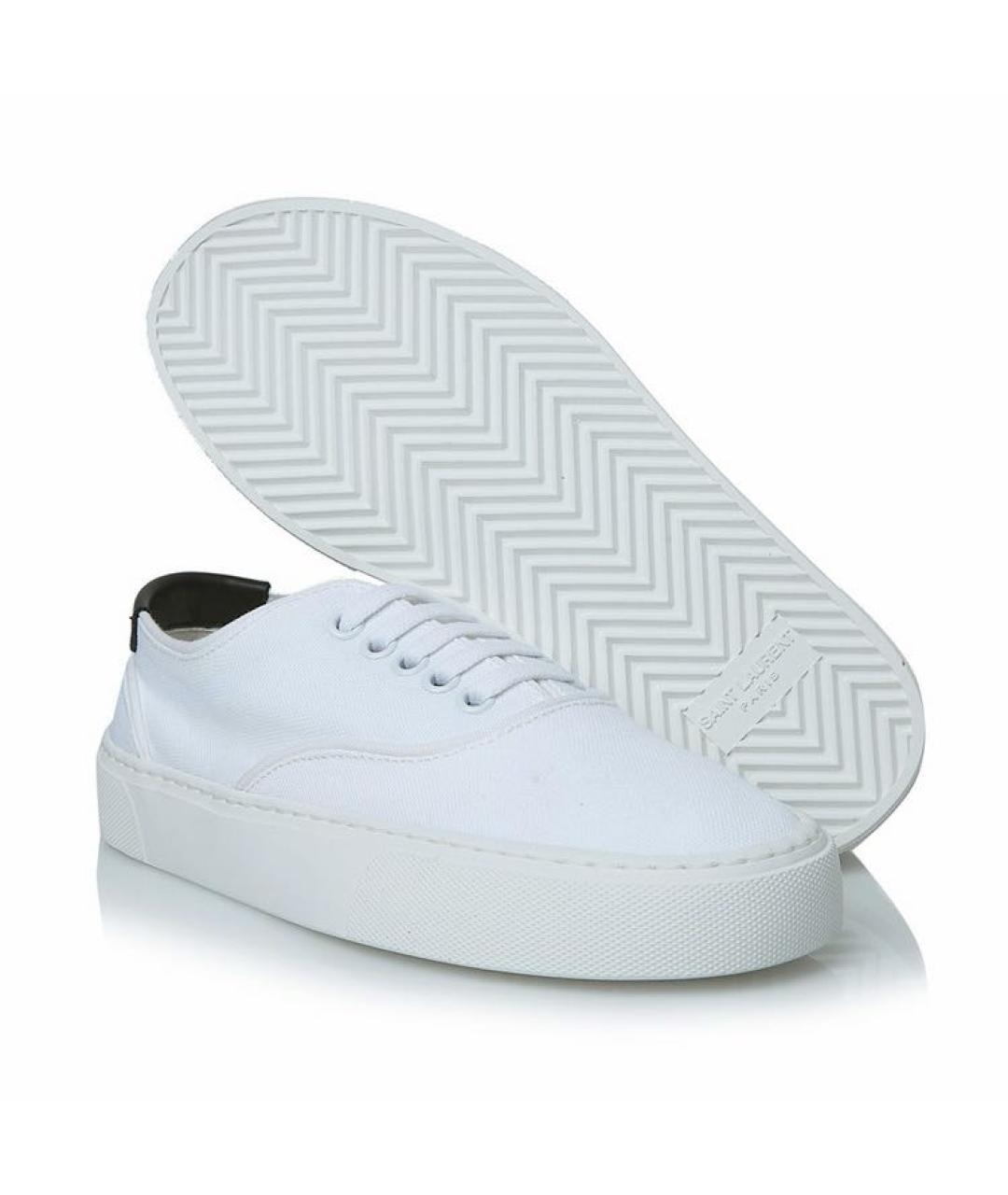 SAINT LAURENT Белые текстильные кеды, фото 3