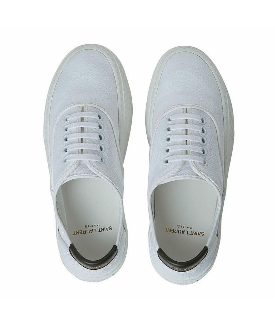 SAINT LAURENT Белые текстильные кеды, фото 2