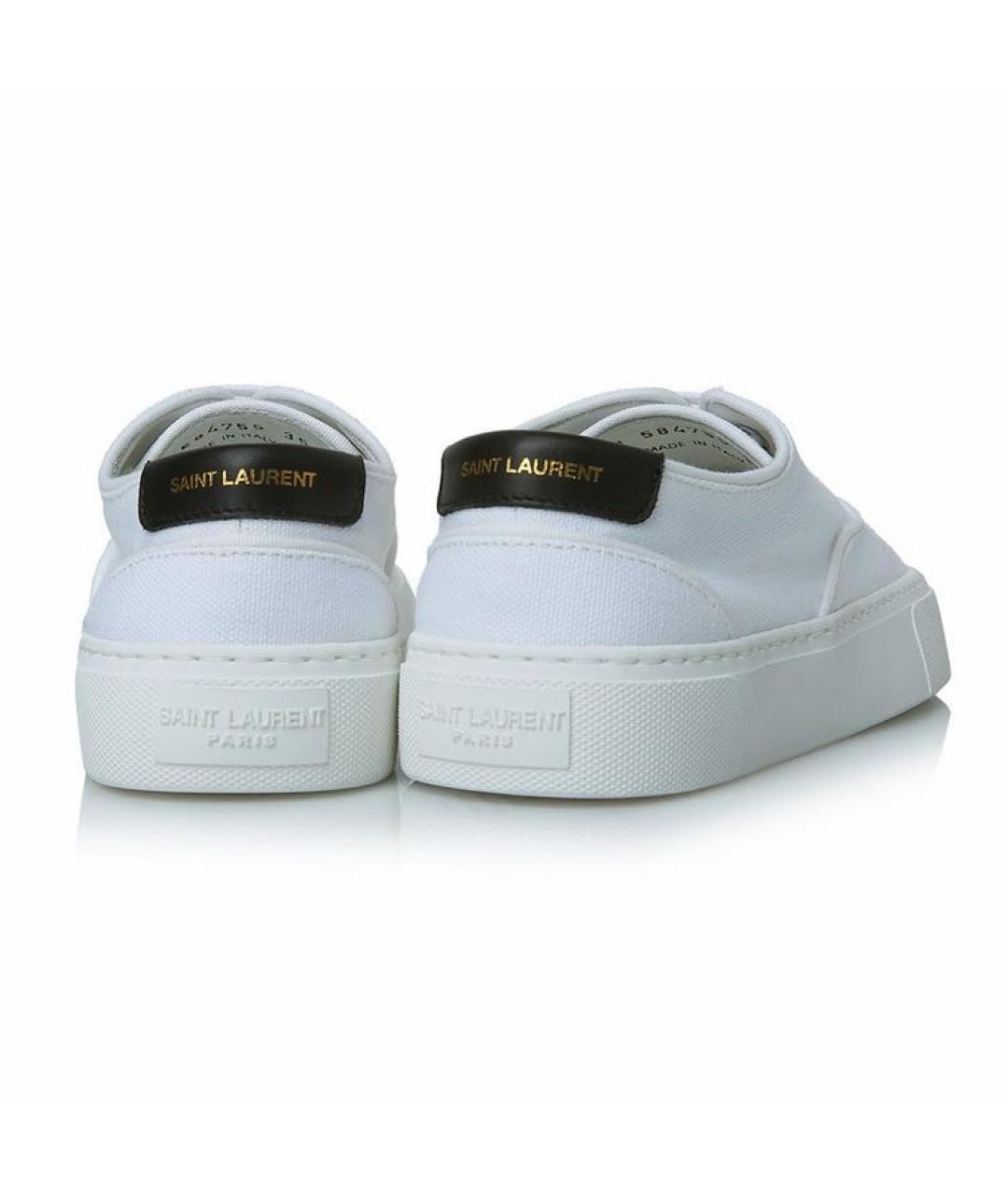 SAINT LAURENT Белые текстильные кеды, фото 4