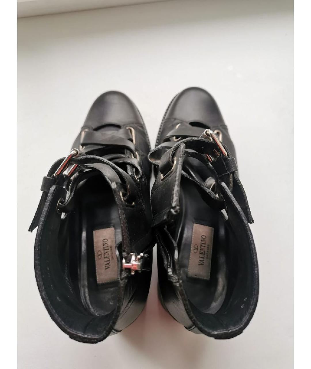 VALENTINO Черные кожаные ботинки, фото 3