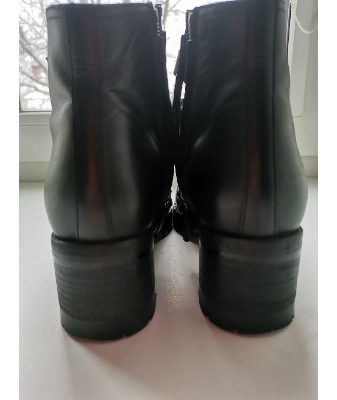 VALENTINO Черные кожаные ботинки, фото 4