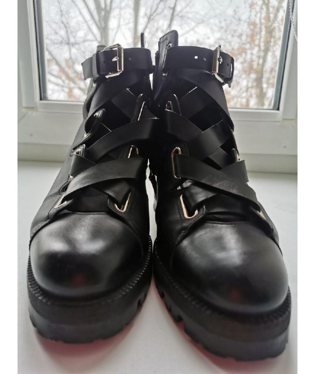 VALENTINO Черные кожаные ботинки, фото 2