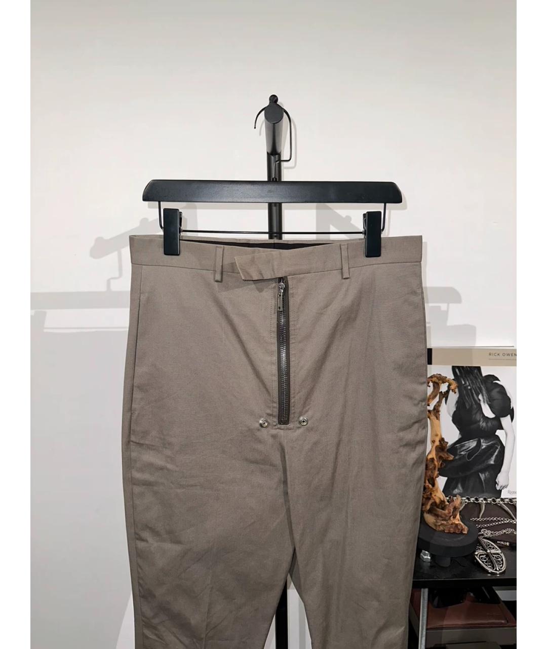 RICK OWENS Бежевые классические брюки, фото 2