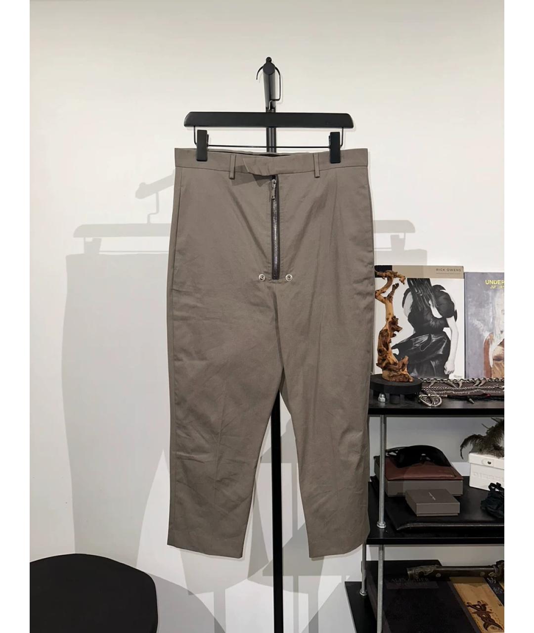 RICK OWENS Бежевые классические брюки, фото 6