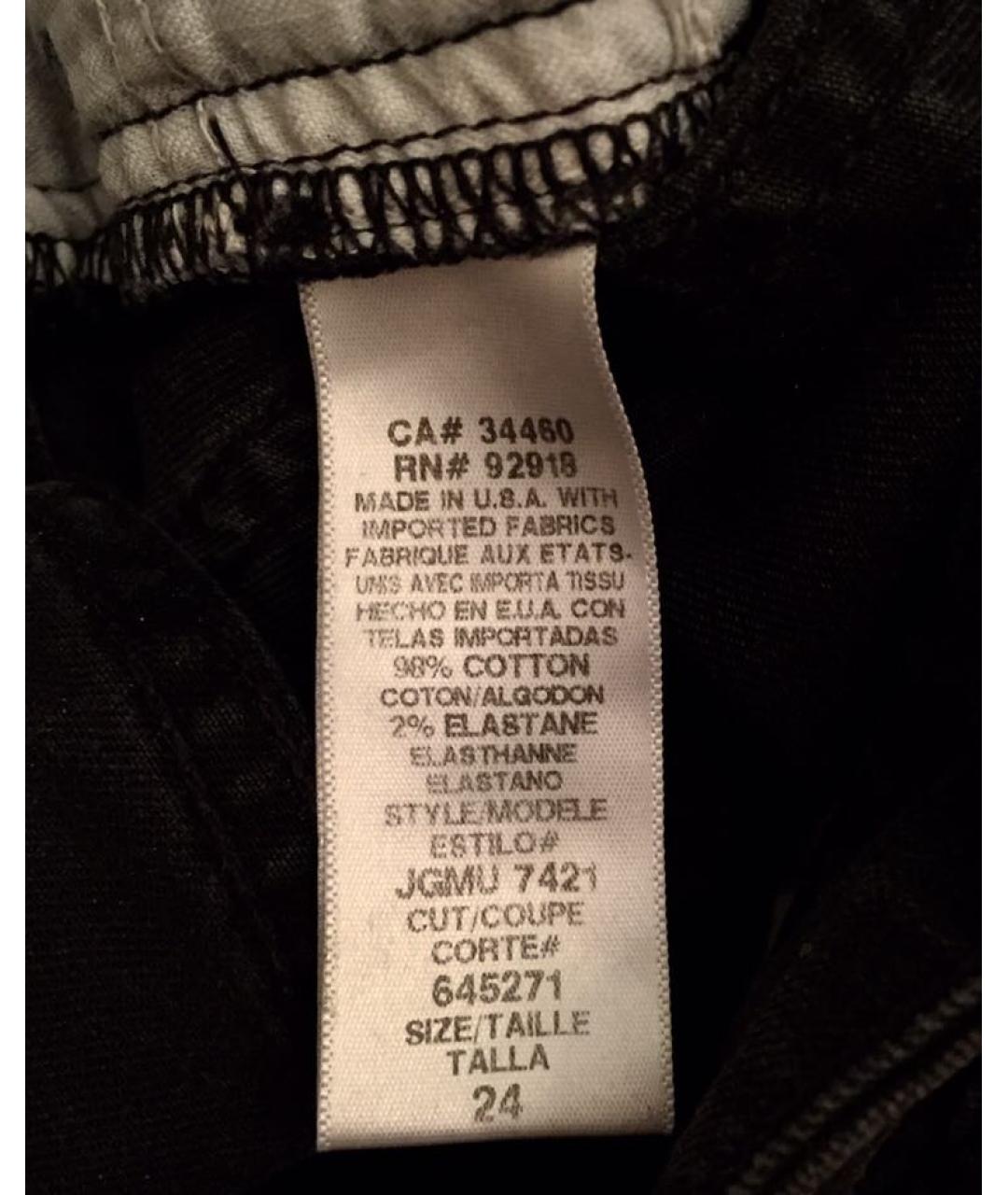 JUICY COUTURE Черные хлопко-эластановые прямые джинсы, фото 6