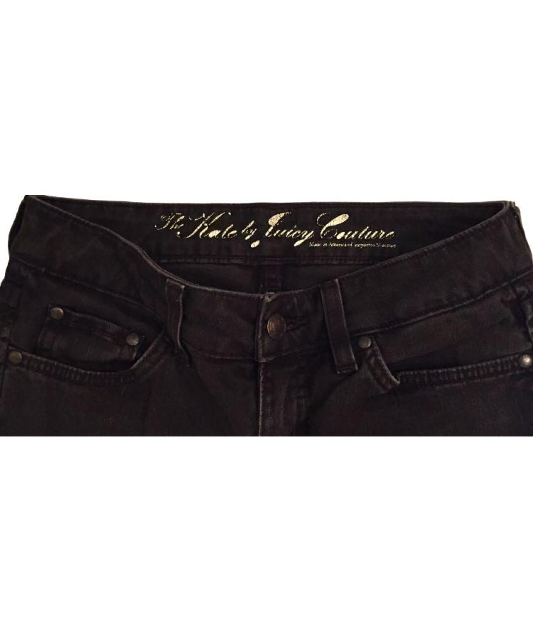 JUICY COUTURE Черные хлопко-эластановые прямые джинсы, фото 5