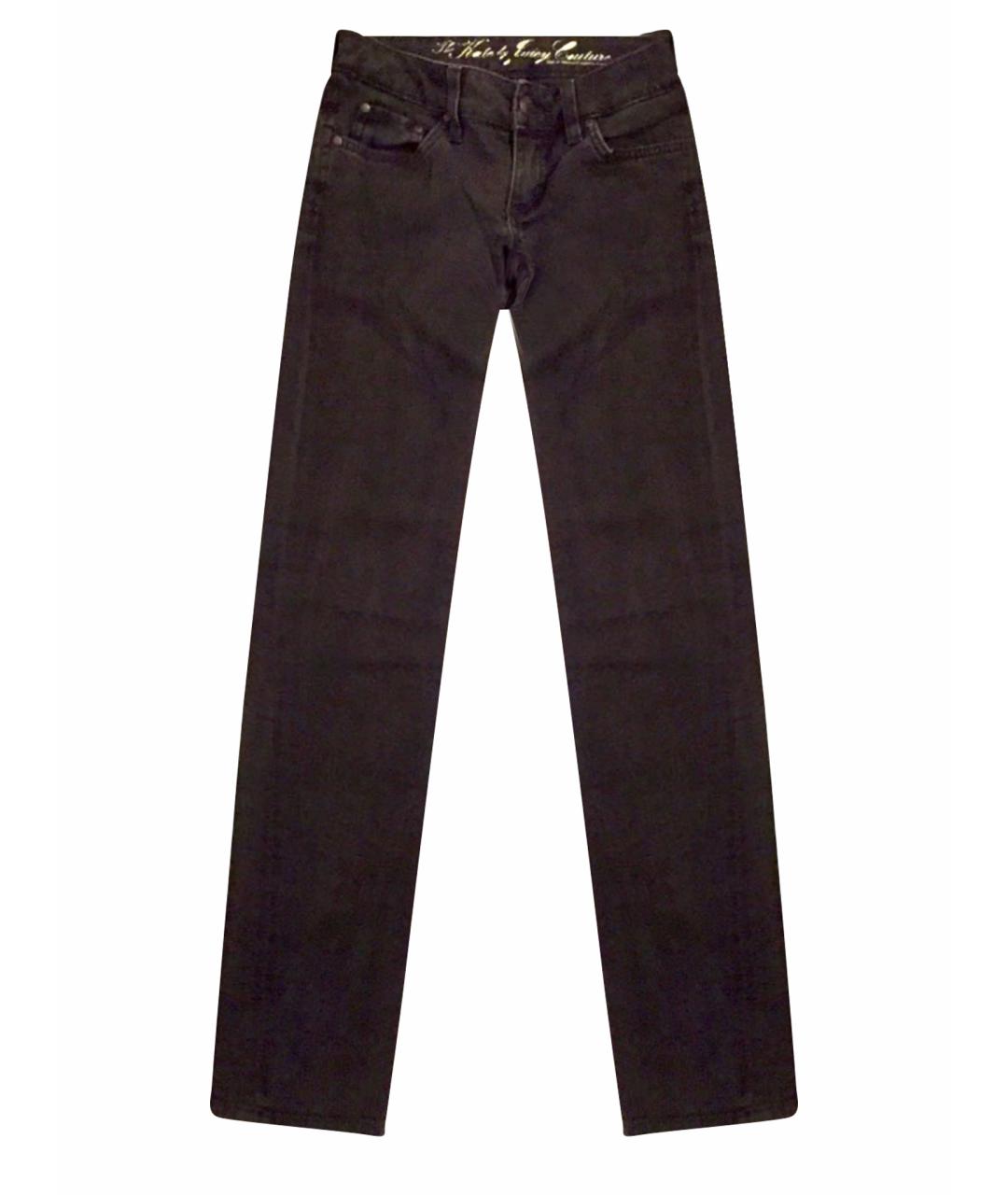 JUICY COUTURE Черные хлопко-эластановые прямые джинсы, фото 1