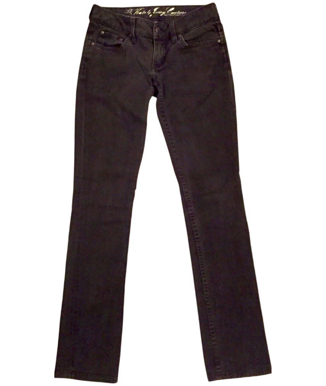 JUICY COUTURE Черные хлопко-эластановые прямые джинсы, фото 8