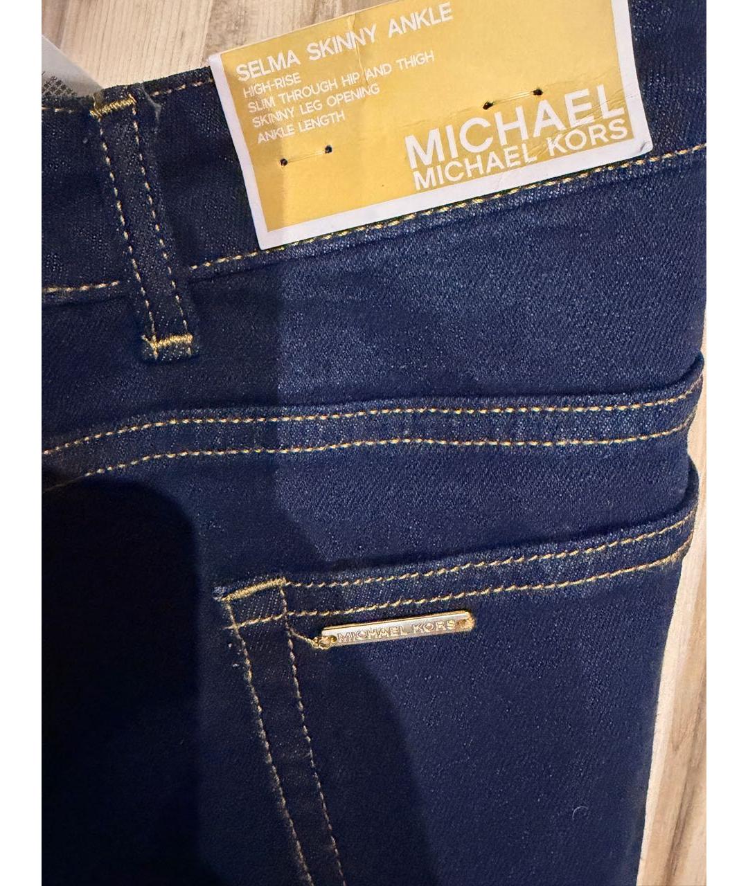 MICHAEL KORS Темно-синие хлопковые джинсы слим, фото 3