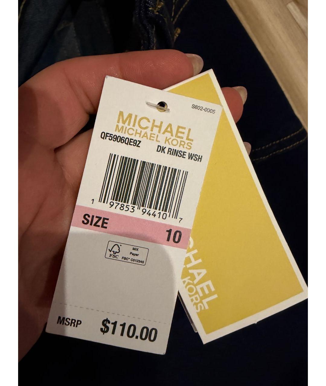 MICHAEL KORS Темно-синие хлопковые джинсы слим, фото 5