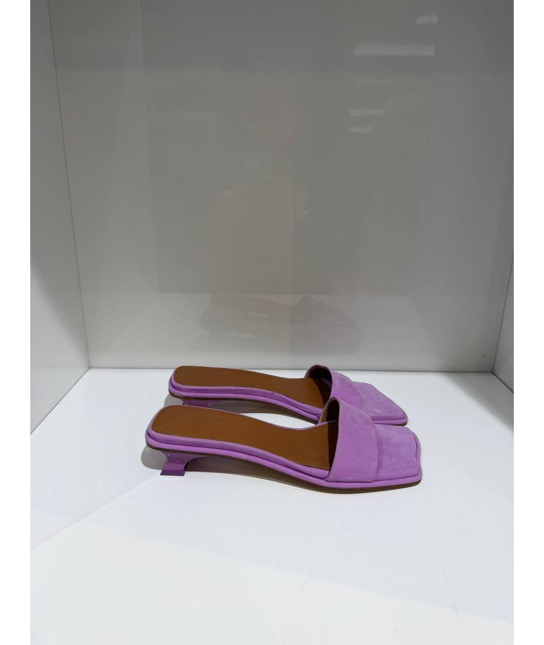 REJINA PYO Фиолетовые замшевые мюли, фото 4