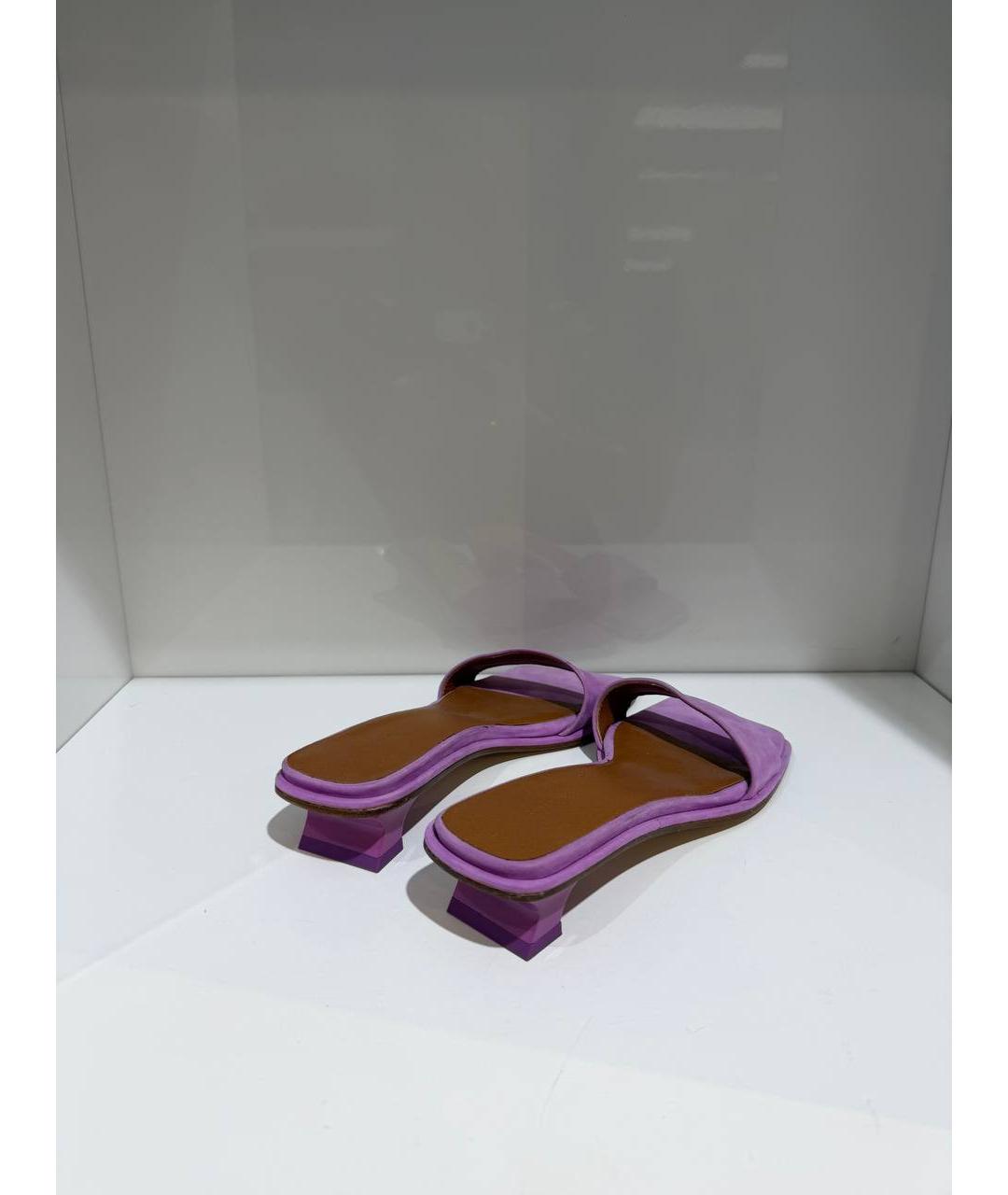 REJINA PYO Фиолетовые замшевые мюли, фото 3